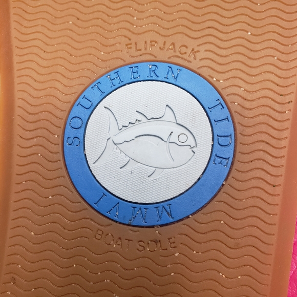 Southern Tide Women's Starboard Green Leather Flipjacks- size 8 - Picture 5 of 6